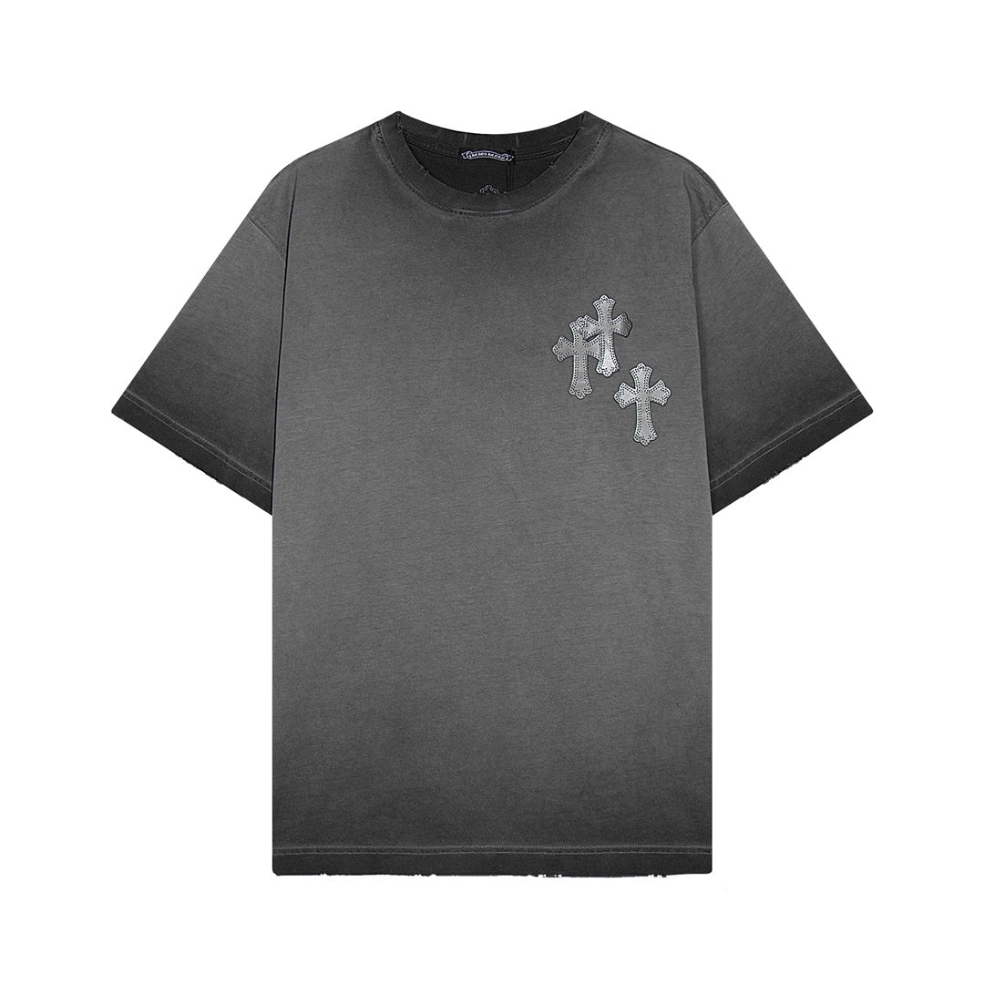 CHROME HEARTS CROSS PATCH T-SHIRT WASHED GREY - Prime Reps