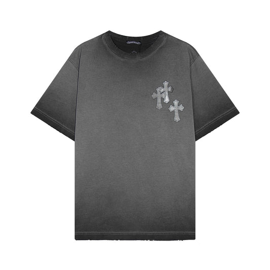 CHROME HEARTS CROSS PATCH T-SHIRT WASHED GREY - Prime Reps