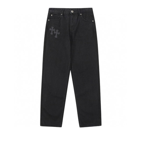 CHROME HEARTS DOUBLE CROSS JEANS BLACK - Prime Reps