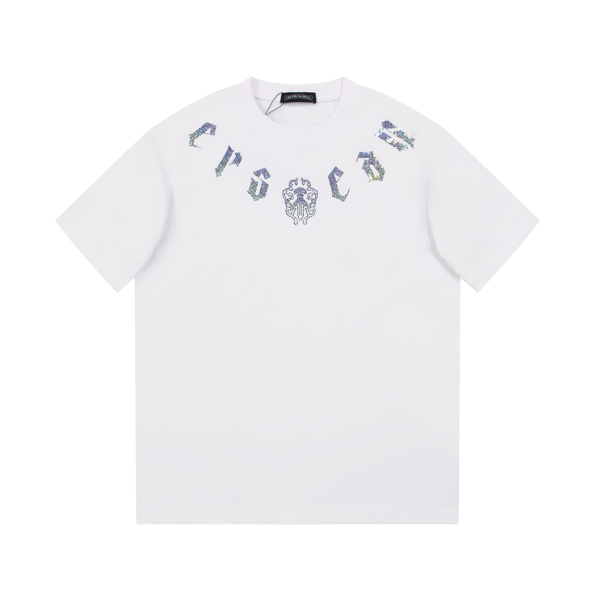 CHROME HEARTS GLITTER GRAPHIC T-SHIRT WHITE - Prime Reps