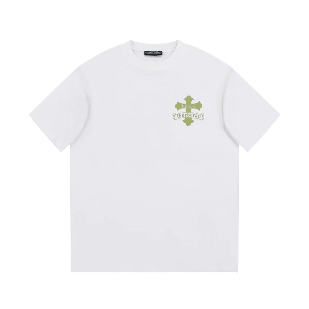 CHROME HEARTS GOLDEN CROSS LOGO T-SHIRT WHITE - Prime Reps