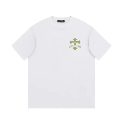 CHROME HEARTS GOLDEN CROSS LOGO T-SHIRT WHITE - Prime Reps