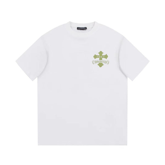 CHROME HEARTS GOLDEN CROSS LOGO T-SHIRT WHITE - Prime Reps
