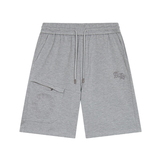 CHROME HEARTS HORSE SHOE LOGO SHORTS GREY - Prime Reps