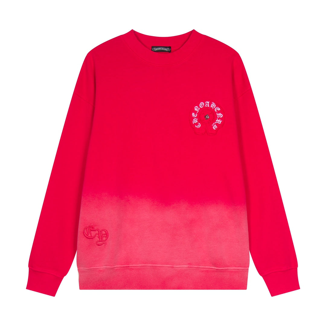 CHROME HEARTS HORSE SHOE LOGO SWEATSHIRT GRADIENT RED - Prime Reps