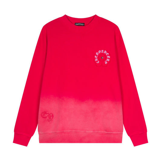 CHROME HEARTS HORSE SHOE LOGO SWEATSHIRT GRADIENT RED - Prime Reps