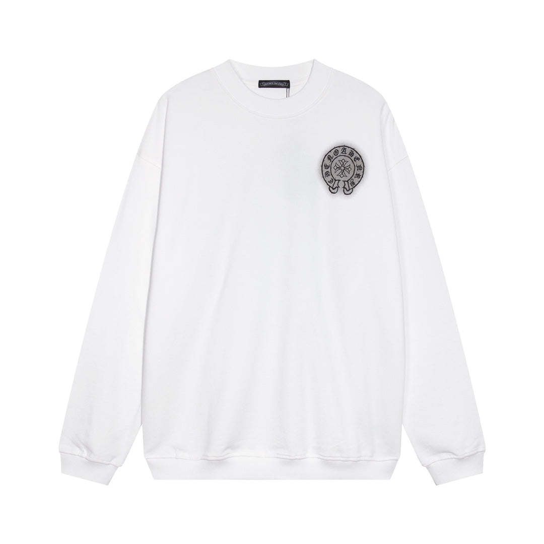 CHROME HEARTS HORSE SHOE LOGO SWEATSHIRT WHITE - Prime Reps