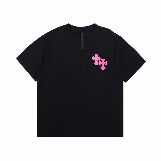 CHROME HEARTS HORSE SHOE LOGO T-SHIRT BLACK PINK - Prime Reps