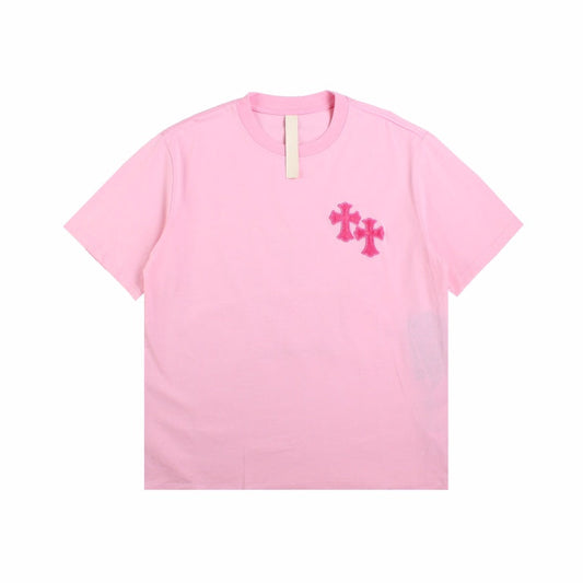 CHROME HEARTS HORSE SHOE LOGO T-SHIRT PINK - Prime Reps