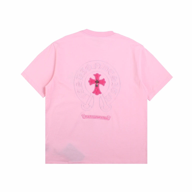 CHROME HEARTS HORSE SHOE LOGO T-SHIRT PINK - Prime Reps