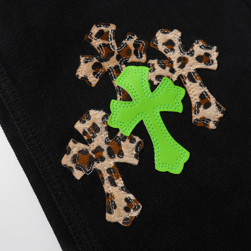 CHROME HEARTS JEANS BLACK GREEN LEOPARD - Prime Reps