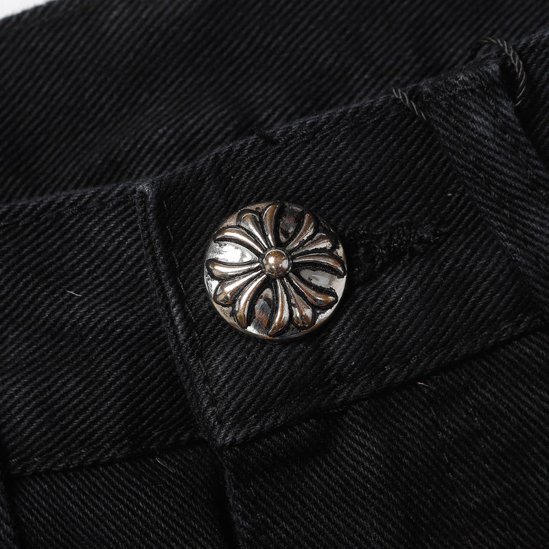 CHROME HEARTS JEANS BLACK GREEN LEOPARD - Prime Reps