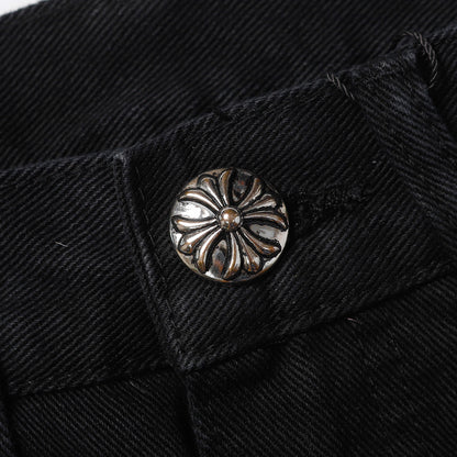 CHROME HEARTS JEANS BLACK GREEN LEOPARD - Prime Reps