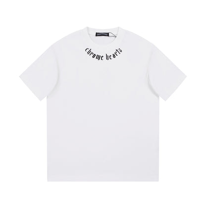 CHROME HEARTS LOGO COLLAR T-SHIRT WHITE - Prime Reps