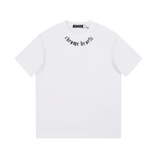 CHROME HEARTS LOGO COLLAR T-SHIRT WHITE - Prime Reps