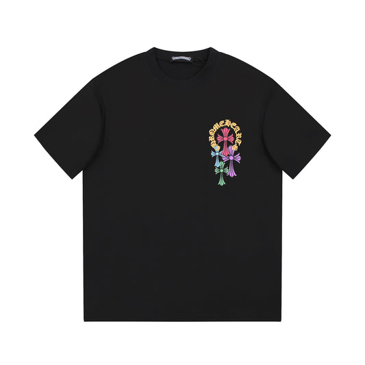 CHROME HEARTS MULTICOLOR HORSE SHOE LOGO T-SHIRT BLACK - Prime Reps