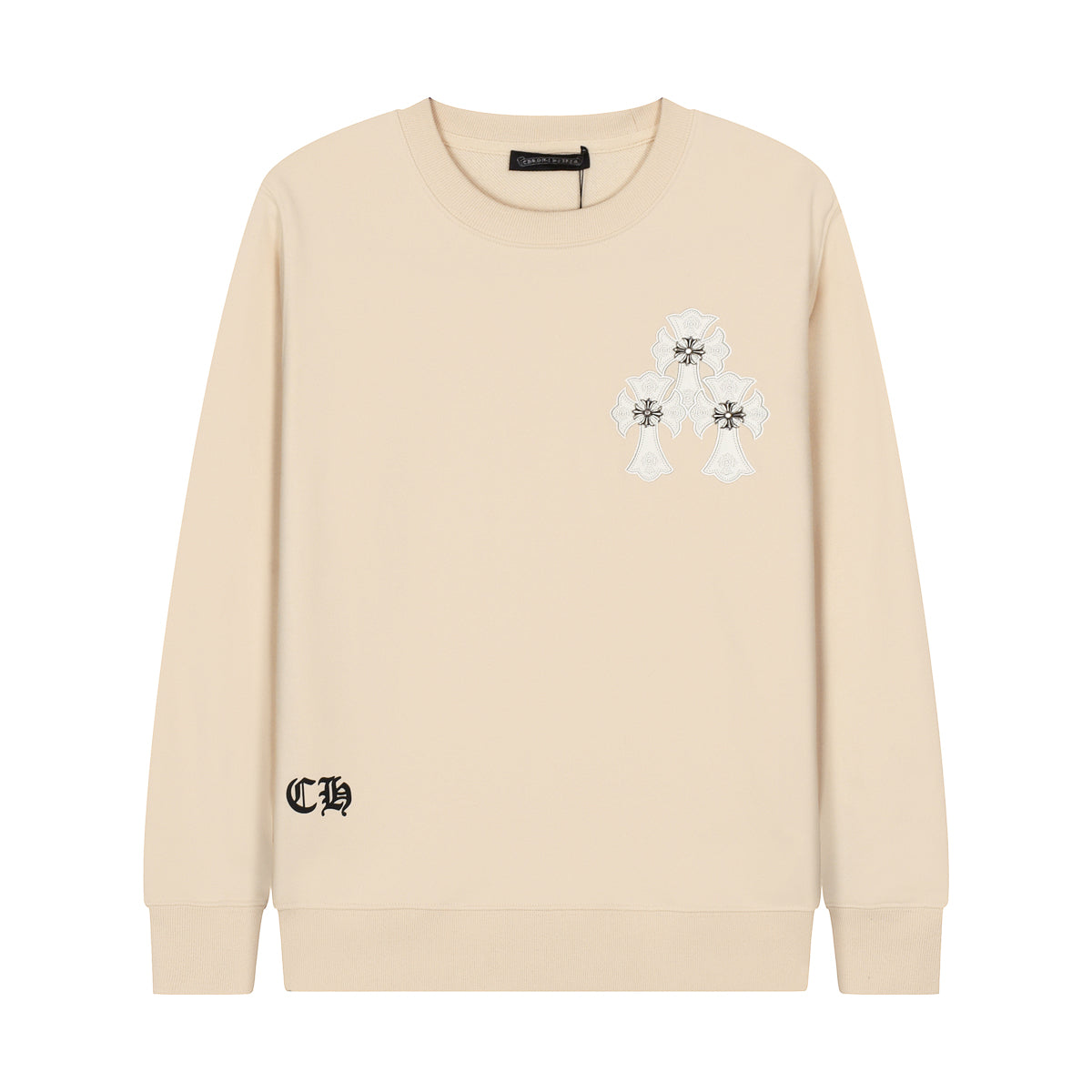 CHROME HEARTS WHITE CROSS PATCH SWEATSHIRT BEIGE - Prime Reps