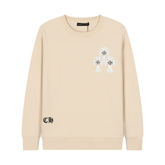 CHROME HEARTS WHITE CROSS PATCH SWEATSHIRT BEIGE - Prime Reps