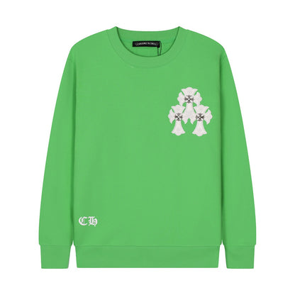 CHROME HEARTS WHITE CROSS PATCH SWEATSHIRT GREEN - Prime Reps