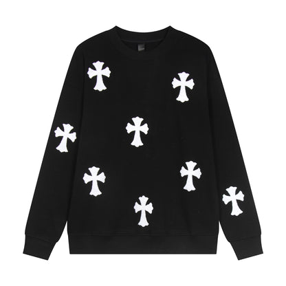 CHROME HEARTS WOOL WHITE CROSS SWEATSHIRT BLACK - Prime Reps