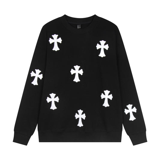 CHROME HEARTS WOOL WHITE CROSS SWEATSHIRT BLACK - Prime Reps
