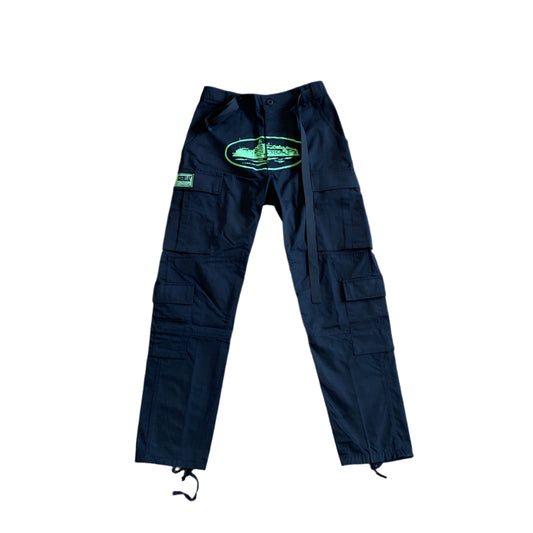 CORTEIZ ALCATRAZ CARGO PANTS BLACK/GREEN - Prime Reps