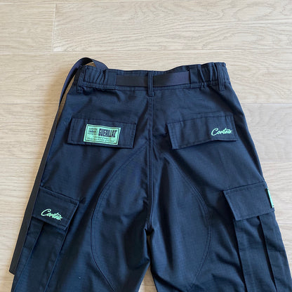 CORTEIZ ALCATRAZ CARGO PANTS BLACK/GREEN - Prime Reps