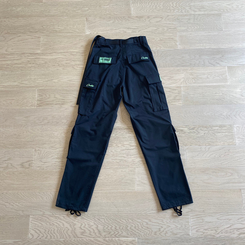 CORTEIZ ALCATRAZ CARGO PANTS BLACK/GREEN - Prime Reps