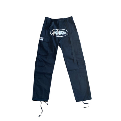 CORTEIZ ALCATRAZ CARGO PANTS BLACK/WHITE - Prime Reps