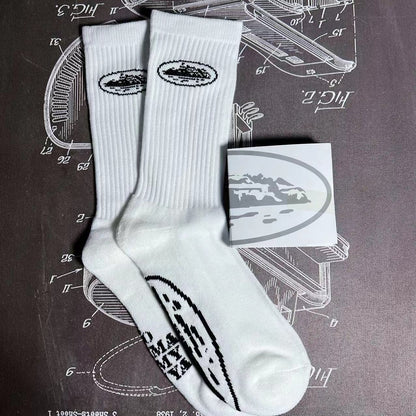 CORTEIZ ALCATRAZ SOCKS WHITE - Prime Reps
