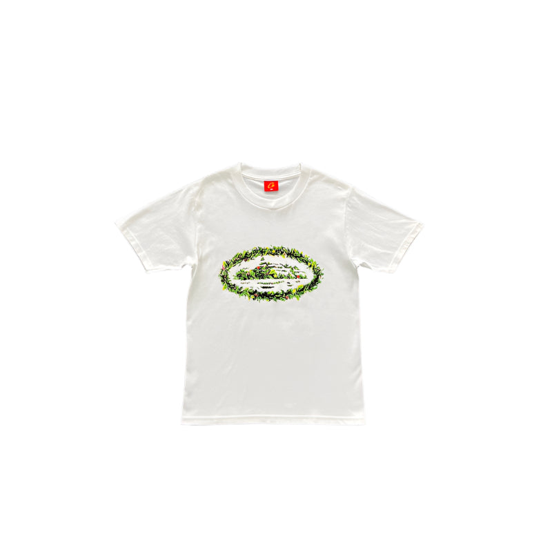 CORTEIZ GRASS ROUND TEE WHITE - Prime Reps