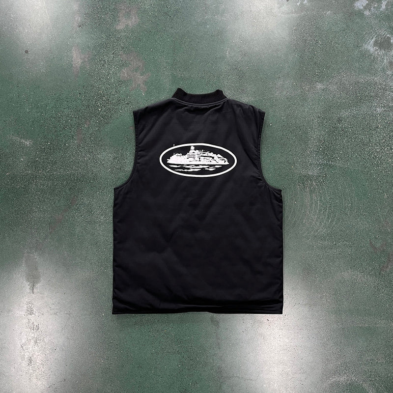 CORTEIZ GUERILLAZ QUILTED VEST BLACK - Prime Reps 