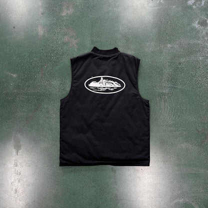 CORTEIZ GUERILLAZ QUILTED VEST BLACK - Prime Reps 