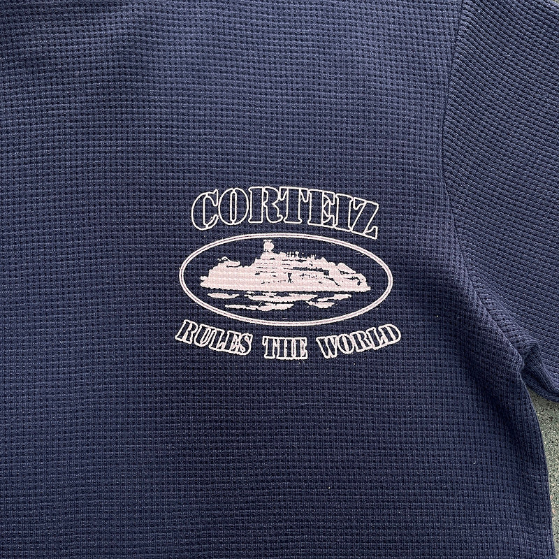 CORTEIZ INSIGNIA WAFFLE TEE NAVY - Prime Reps