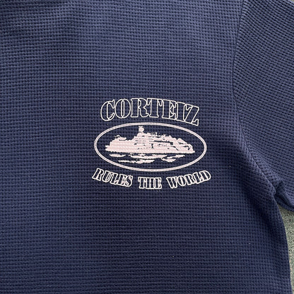 CORTEIZ INSIGNIA WAFFLE TEE NAVY - Prime Reps