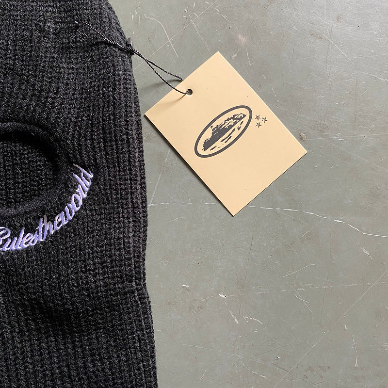 CORTEIZ KNIT BALACLAVA BLACK WHITE - Prime Reps