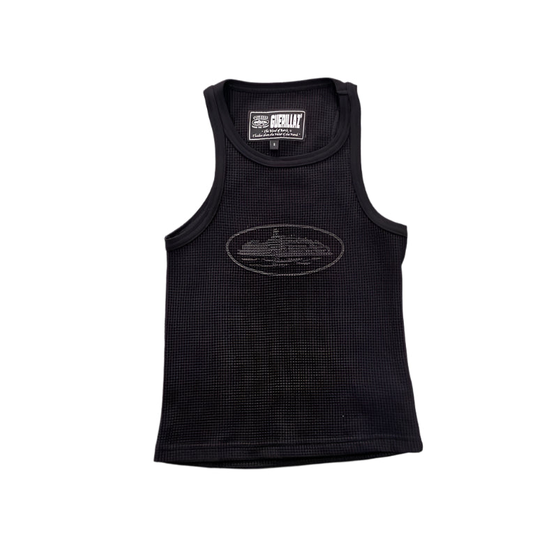 CORTEIZ RTW OG WOMEN'S ALCATRAZ TANK TOP BLACK ON BLACK - Prime Reps