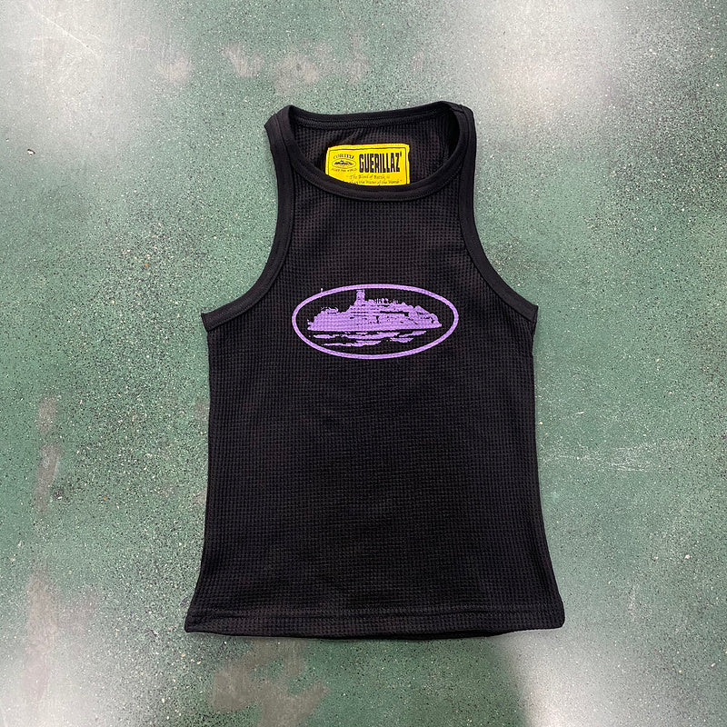 CORTEIZ RTW OG WOMEN'S ALCATRAZ TANK TOP BLACK PURPLE - Prime Reps