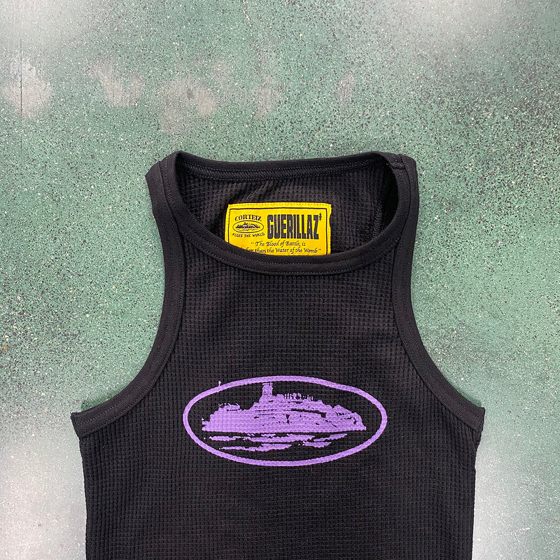 CORTEIZ RTW OG WOMEN'S ALCATRAZ TANK TOP BLACK PURPLE - Prime Reps