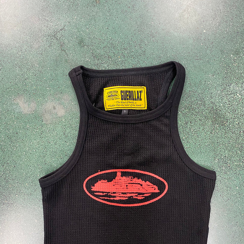CORTEIZ RTW OG WOMEN'S ALCATRAZ TANK TOP BLACK RED - Prime Reps