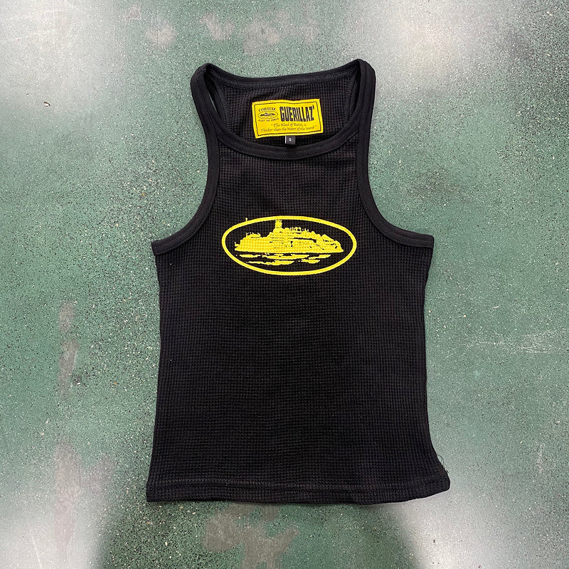 CORTEIZ RTW OG WOMEN'S ALCATRAZ TANK TOP BLACK YELLOW - Prime Reps