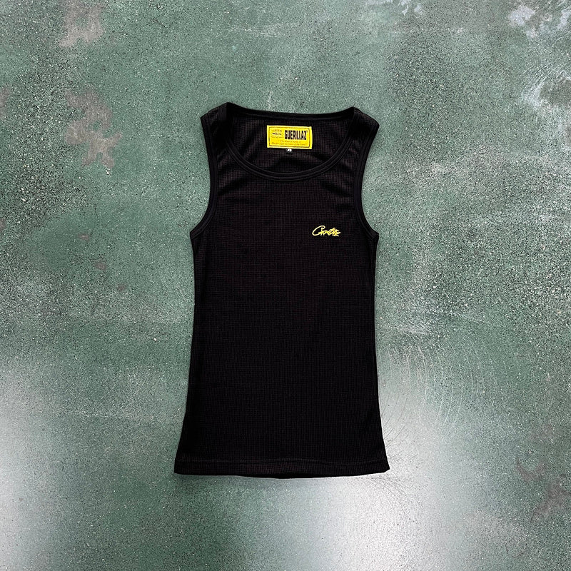 CORTEIZ WAFFLE TANK TOP BLACK - Prime Reps