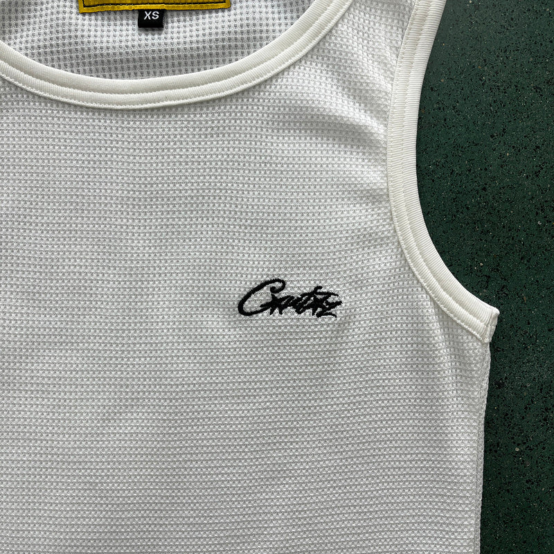 CORTEIZ WAFFLE TANK TOP WHITE - Prime Reps