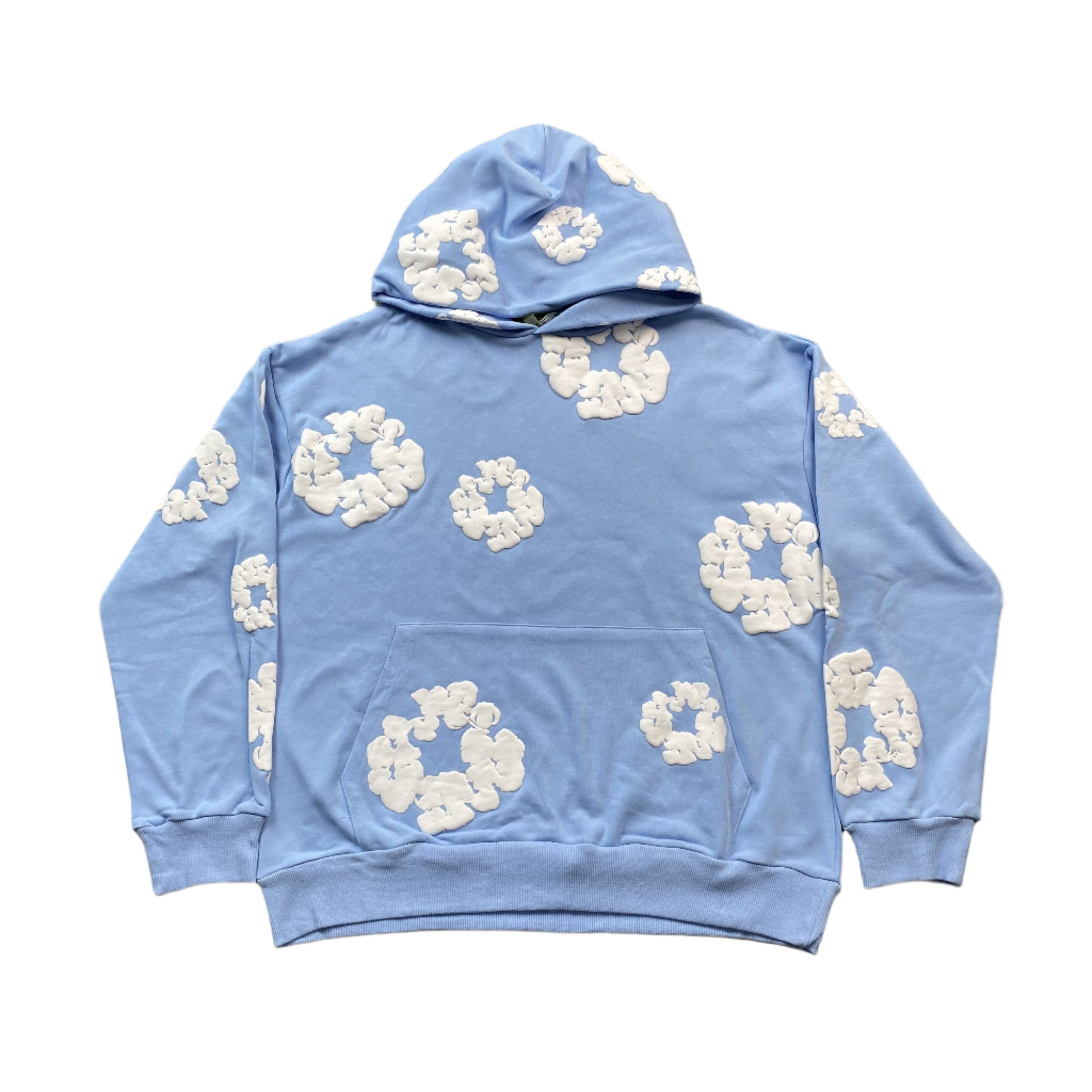 DENIM TEARS COTTON WREATH HOODIE BABY BLUE - Prime Reps