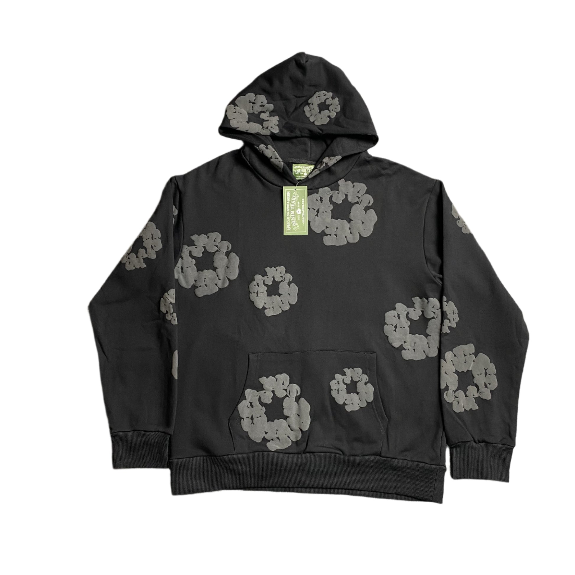 DENIM TEARS COTTON WREATH HOODIE MONOCHROME BLACK - Prime Reps