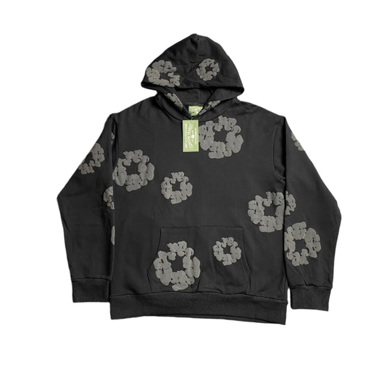 DENIM TEARS COTTON WREATH HOODIE MONOCHROME BLACK - Prime Reps