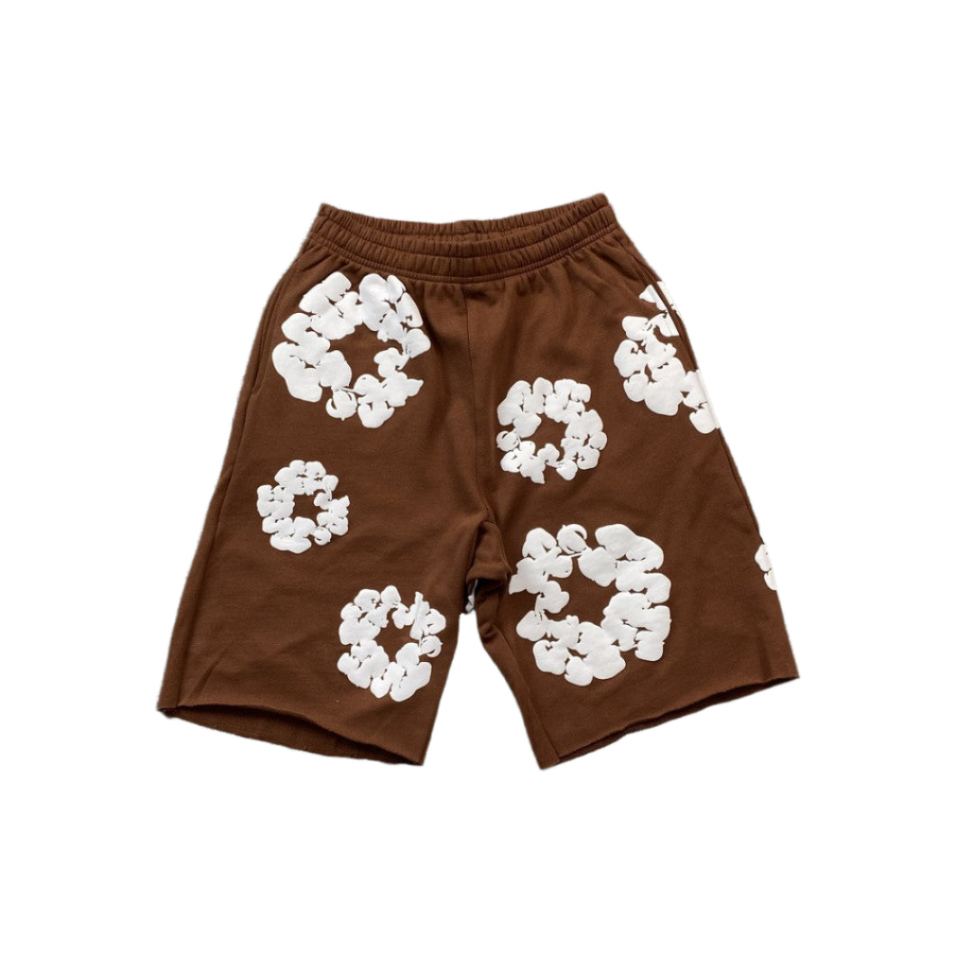 DENIM TEARS COTTON WREATH SHORTS BROWN - Prime Reps