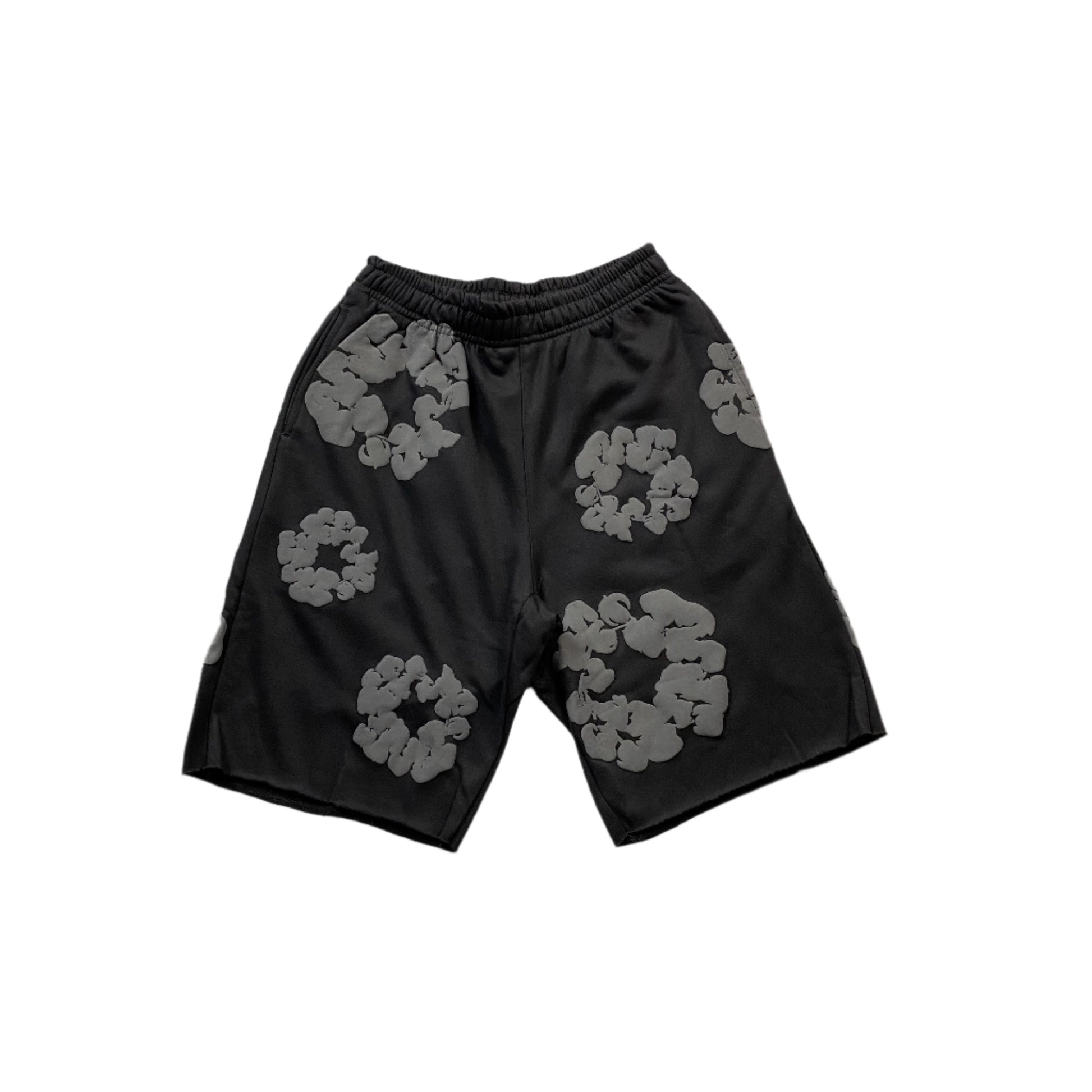 DENIM TEARS COTTON WREATH SHORTS MONOCHROME BLACK - Prime Reps