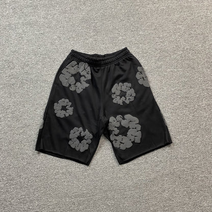 DENIM TEARS COTTON WREATH SHORTS MONOCHROME BLACK - Prime Reps