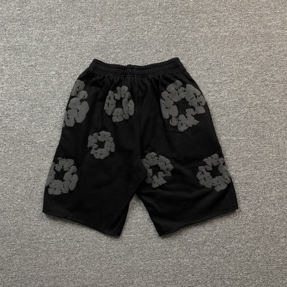DENIM TEARS COTTON WREATH SHORTS MONOCHROME BLACK - Prime Reps